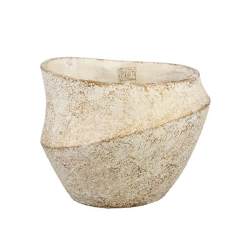 rishell cream cement round pot with line xl
