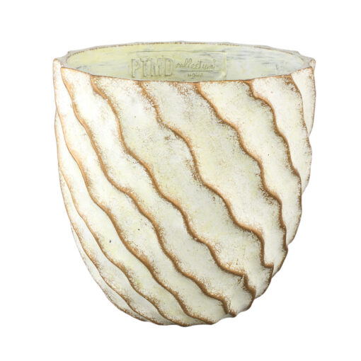 sharlae cream cement pot wavy lines round xxl