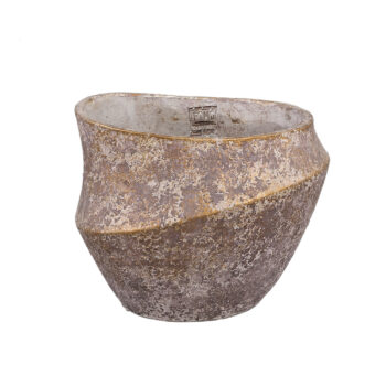 rishell bronze cement round pot with line xl