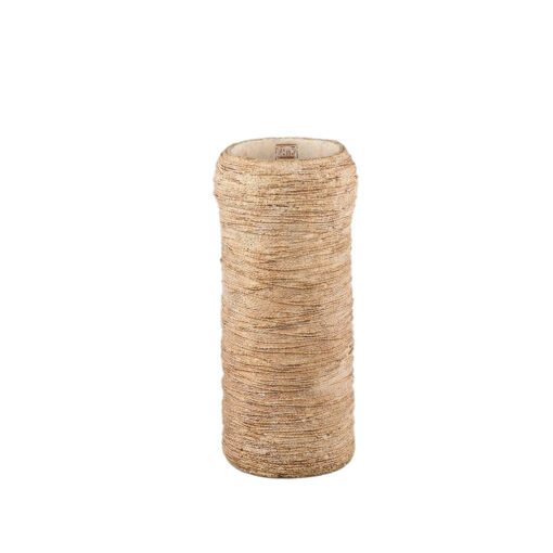 ricci brown cement pot ribbed round high s