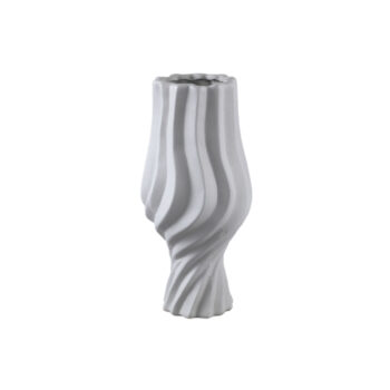 clair taupe ceramic matt glazed swirl pot on footl