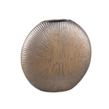romin bronze ceramic glazed oval pot lines l