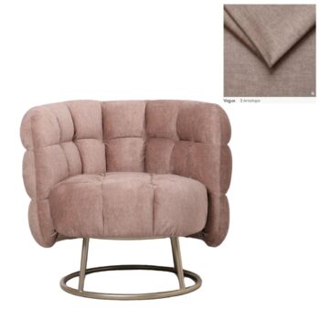 ptmd fluffy pink fauteuil vogue 3 antelope gold base