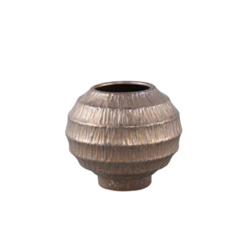 cherith bronze round ceramic pot ribbed s