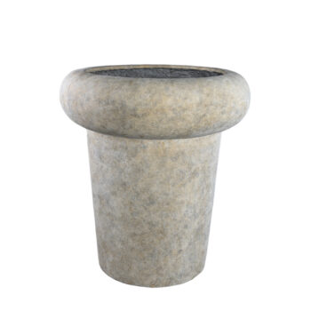 megga brown big brushed cement pot thick border ro