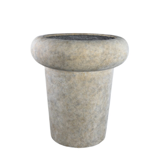 megga brown big brushed cement pot thick border ro