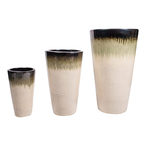 relly bronze pearl two tones ceramic pot high roun