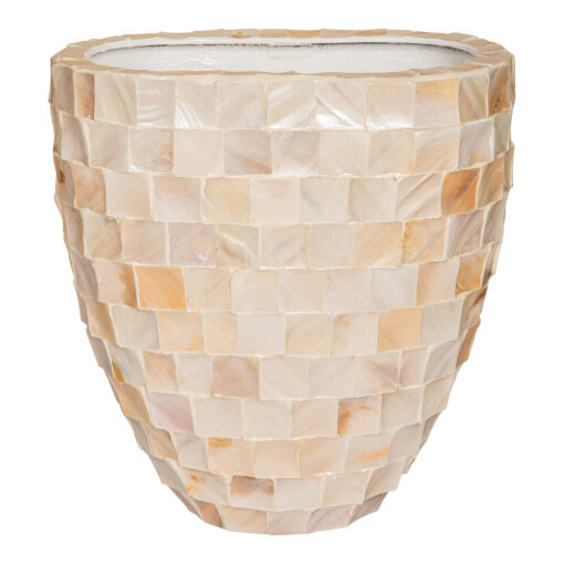daven cream poly shell paper pot oval high s