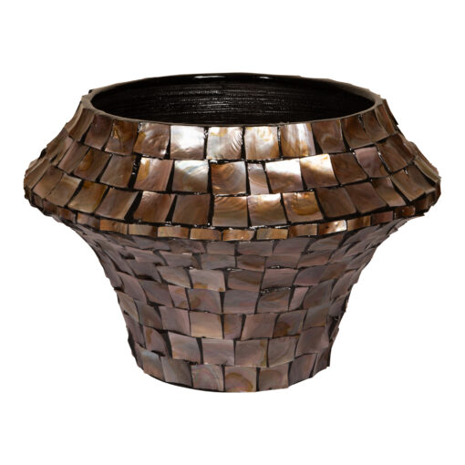 daven bronze poly shell bamboo pot round low l