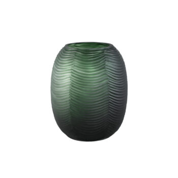 elichi green round glass vase high