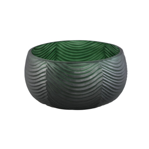 elichi green glass bowl round