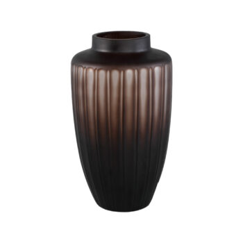 linesa brown carved glass shaped vase matt s