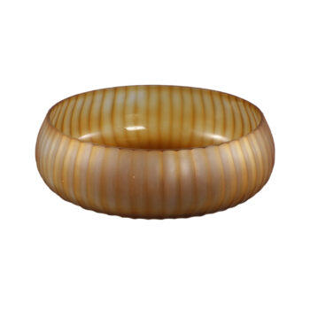 lavanya brown carved glass round bowl ribbed