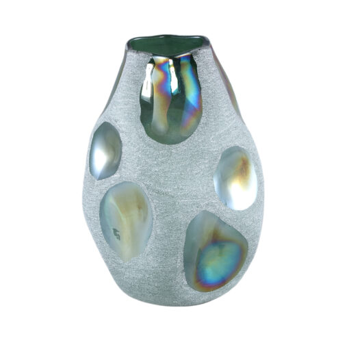 kloi green solid glass vase oily and sandblasted l