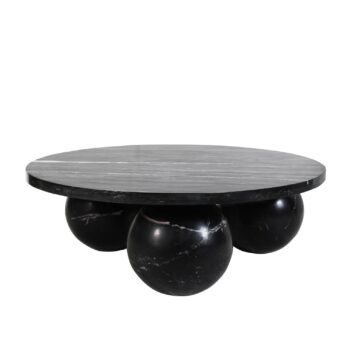diro black marble 3 ball coffeetable round