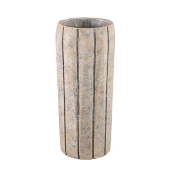 imani taupe cement pot high with stripes l