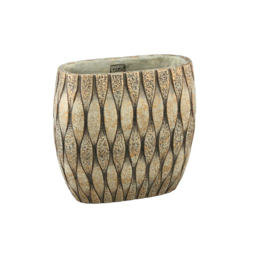 joedi taupe cement pot mixed structure oval m