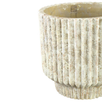gabriel cream cement pot round lines xxl