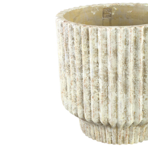 gabriel cream cement pot round lines xxl