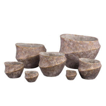 rishell bronze cement round pot with line xl