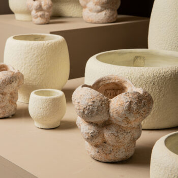 evelynn white round cement pot low l