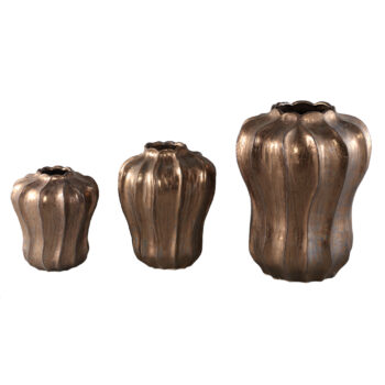 hamish bronze ceramic round wavy shaped vase s