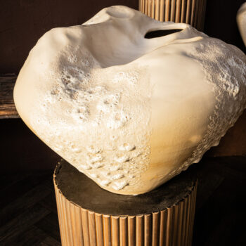 dangelo cream ceramic irregular vase m