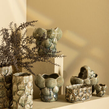 jodie green ceramic oval pot circles dripping l