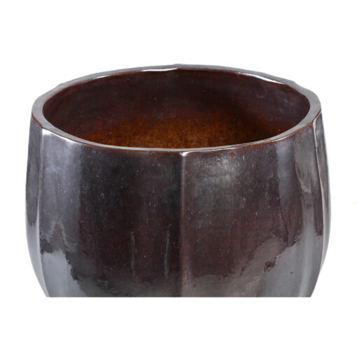 ayasha silver glazed ceramic pot shiny round sv4