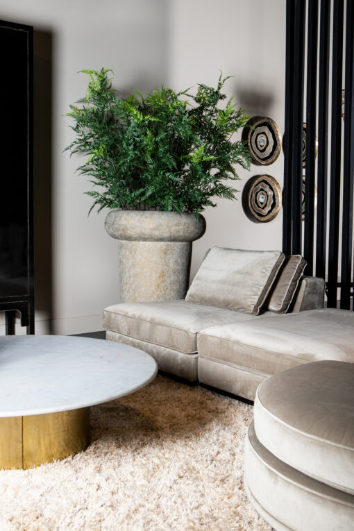 megga brown big brushed cement pot thick border ro