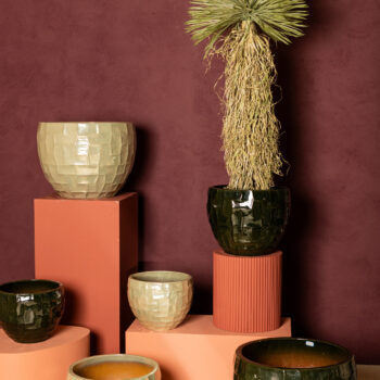 bobi pearl ceramic pot round square pattern sv3