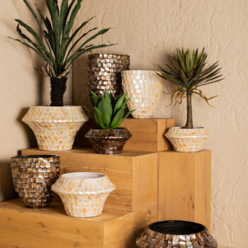 daven bronze poly shell paper pot oval high s