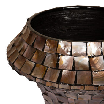 daven bronze poly shell bamboo pot round low l