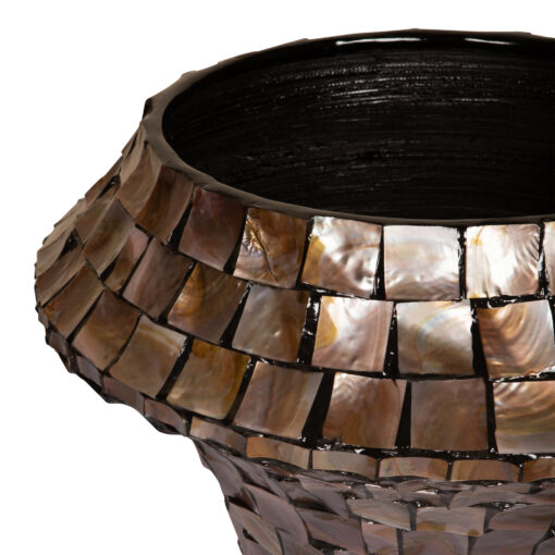 daven bronze poly shell bamboo pot round low l