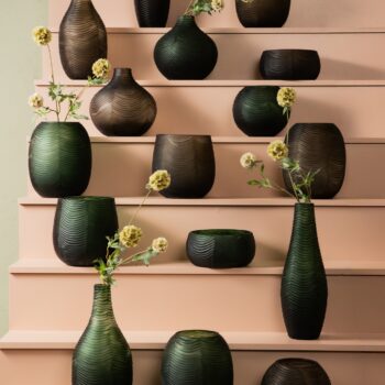 elichi green glass vase bombey round