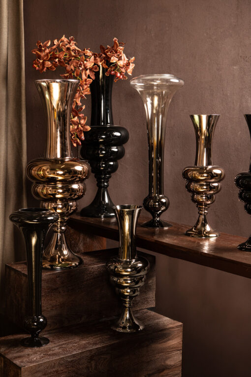 keighla black shaped glass vase l