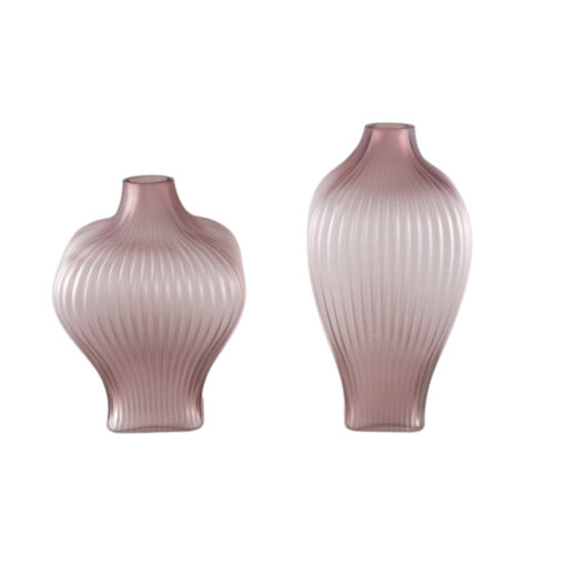 halde light purple solid glass vase ribbed high