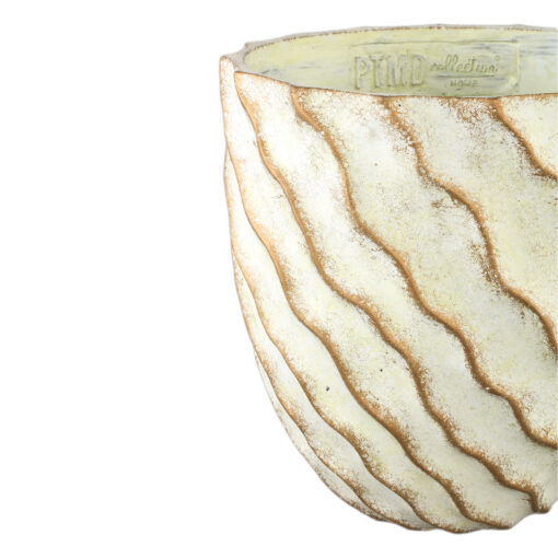 sharlae cream cement pot wavy lines round xxl