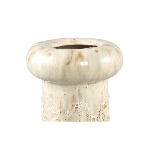 wang cream round ceramic pot glazed thick border l