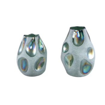 kloi green solid glass vase oily and sandblasted l