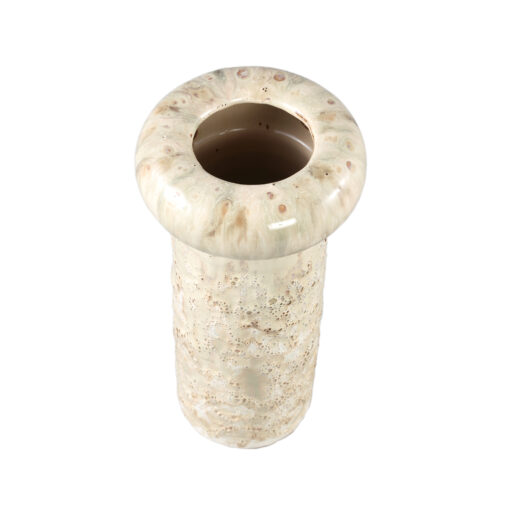 wang cream round ceramic pot glazed thick border l
