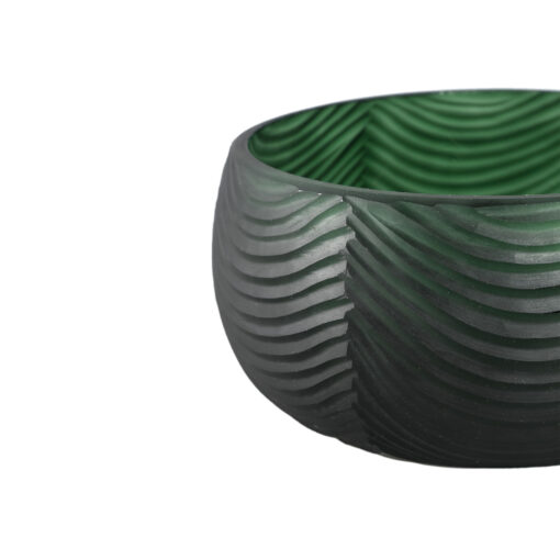 elichi green glass bowl round