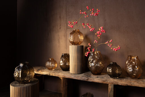 narin brown irregular shaped glass vase s