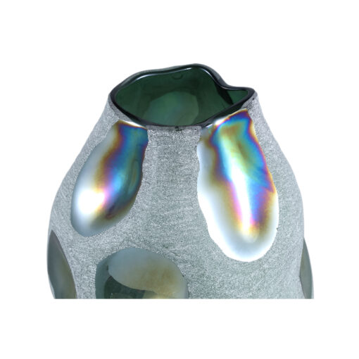 kloi green solid glass vase oily and sandblasted l