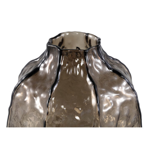 narin brown round shaped glass vase l