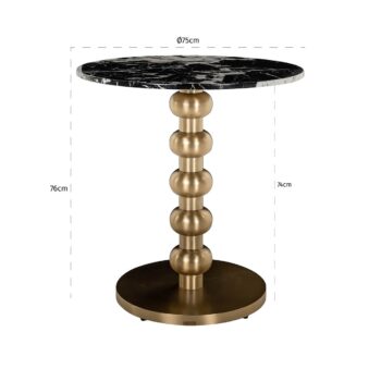 - Bistrotafel Witlox black/gold 75Ø