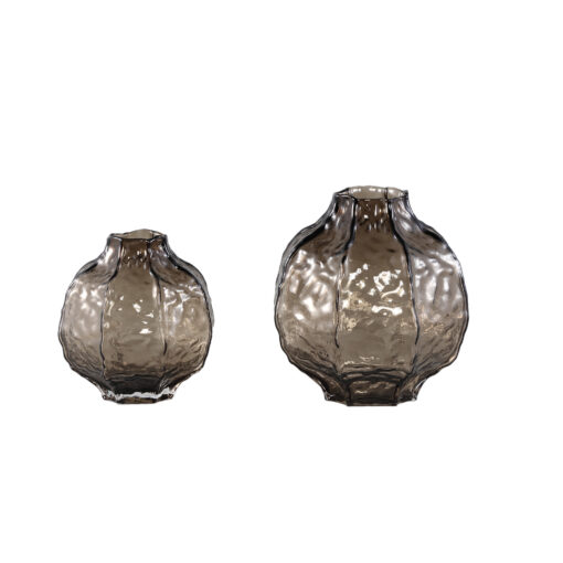 narin brown round shaped glass vase l