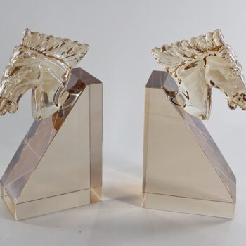 chique concept boekensteun horse set amber kristal