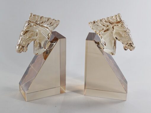 chique concept boekensteun horse set amber kristal