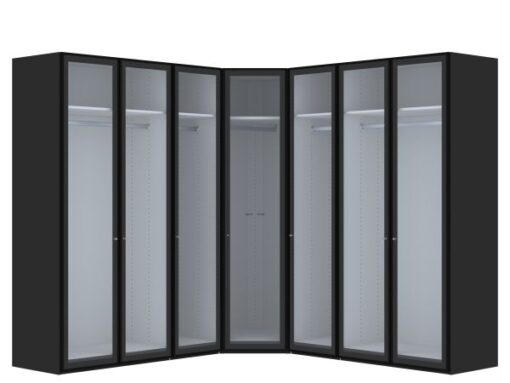 chique concept kledingkast draaideur rookglas donker (kopie)